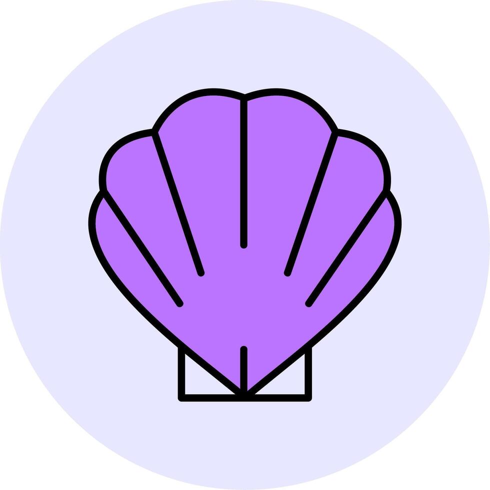 Seashell Filled Circle Fill Style Icon vector