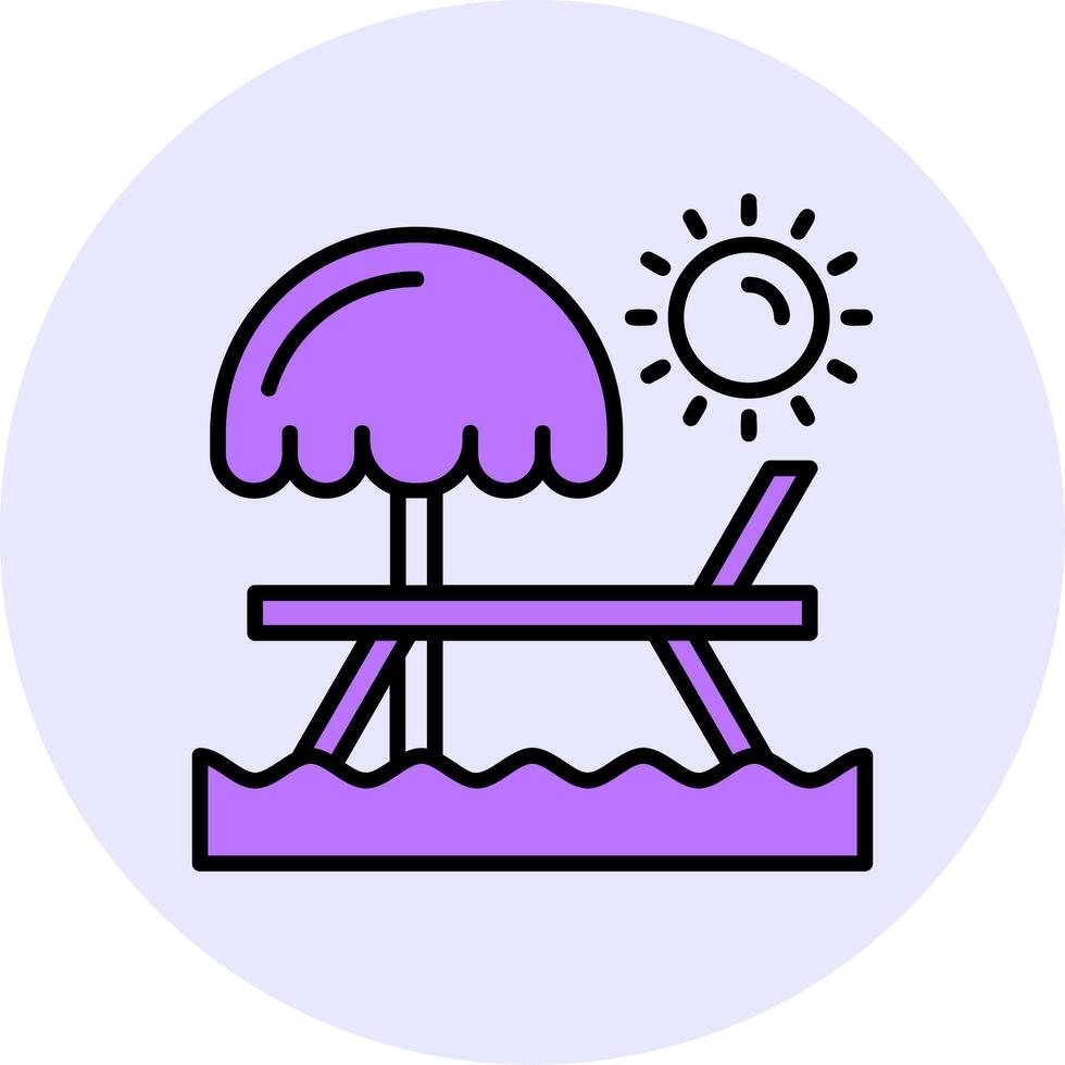 Seashore Filled Circle Fill Style Icon vector