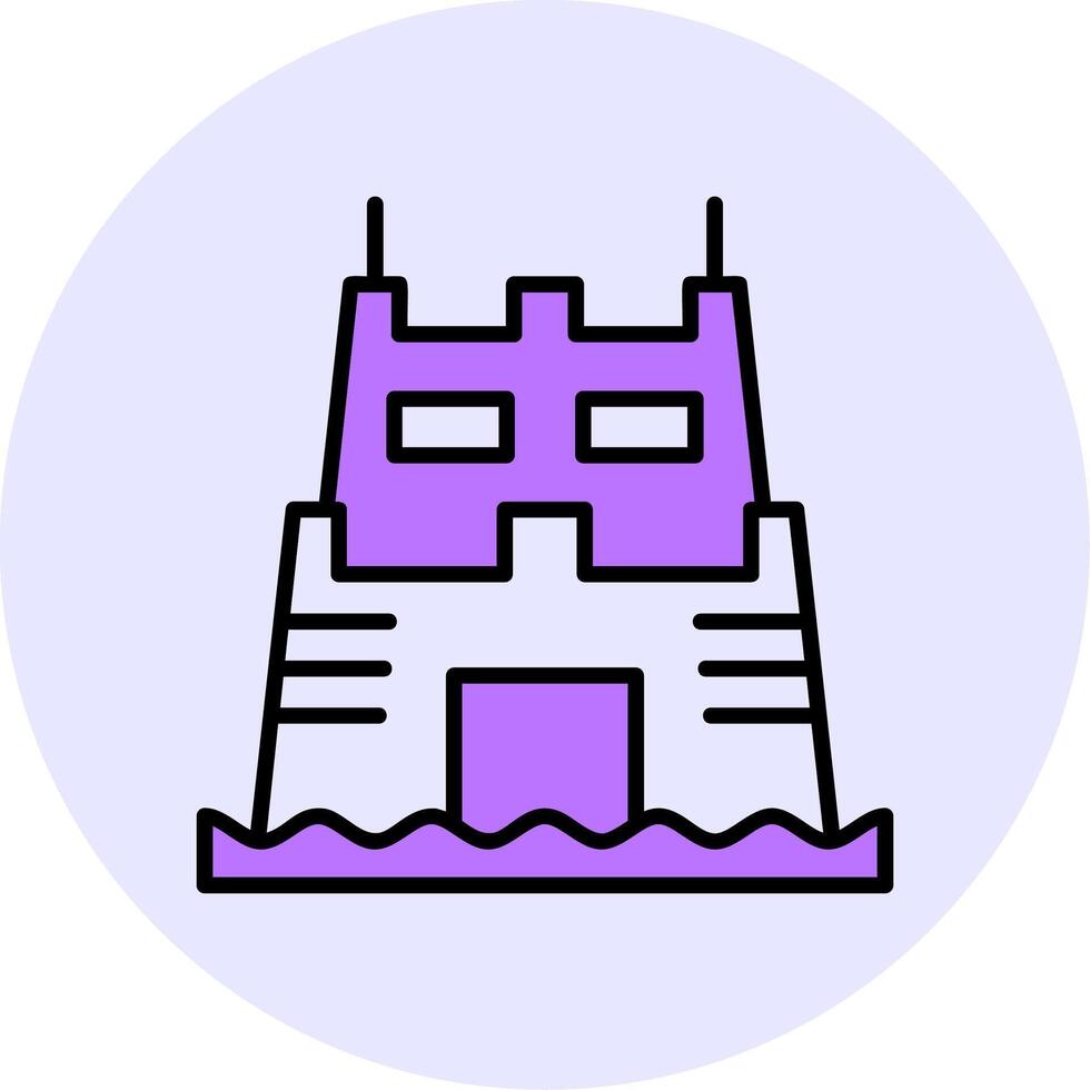 Sand castle contest Filled Circle Fill Style Icon vector