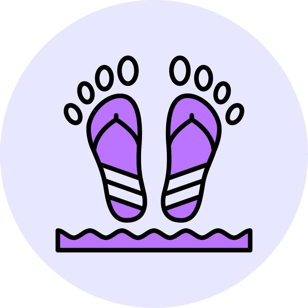 Beach walk Filled Circle Fill Style Icon vector
