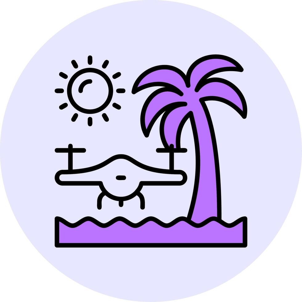Beach drone photography Filled Circle Fill Style Icon vector