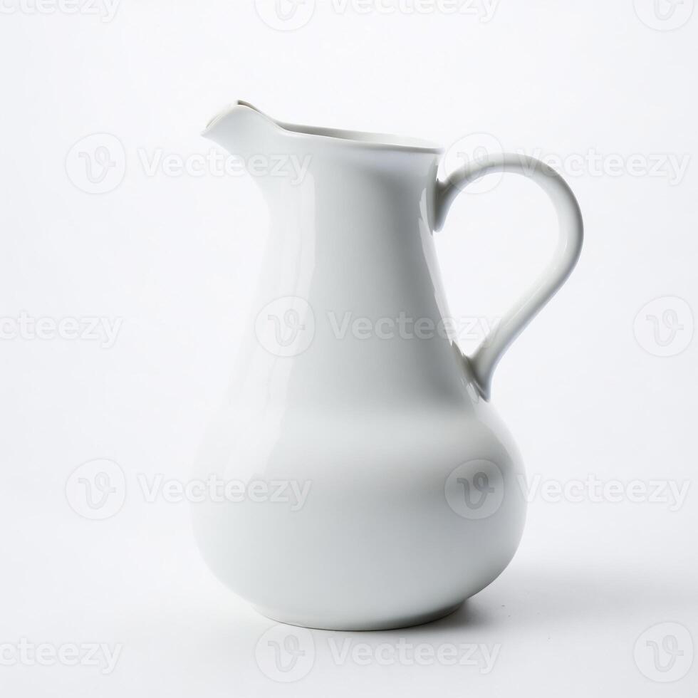 Ceramic Milk Jug Isolated on white photo