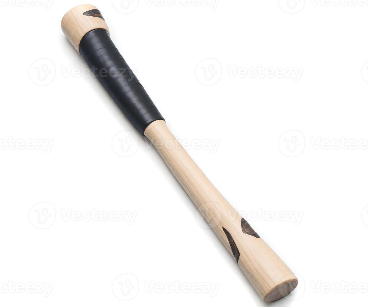 Small Old Baseball Bat on White Background photo
