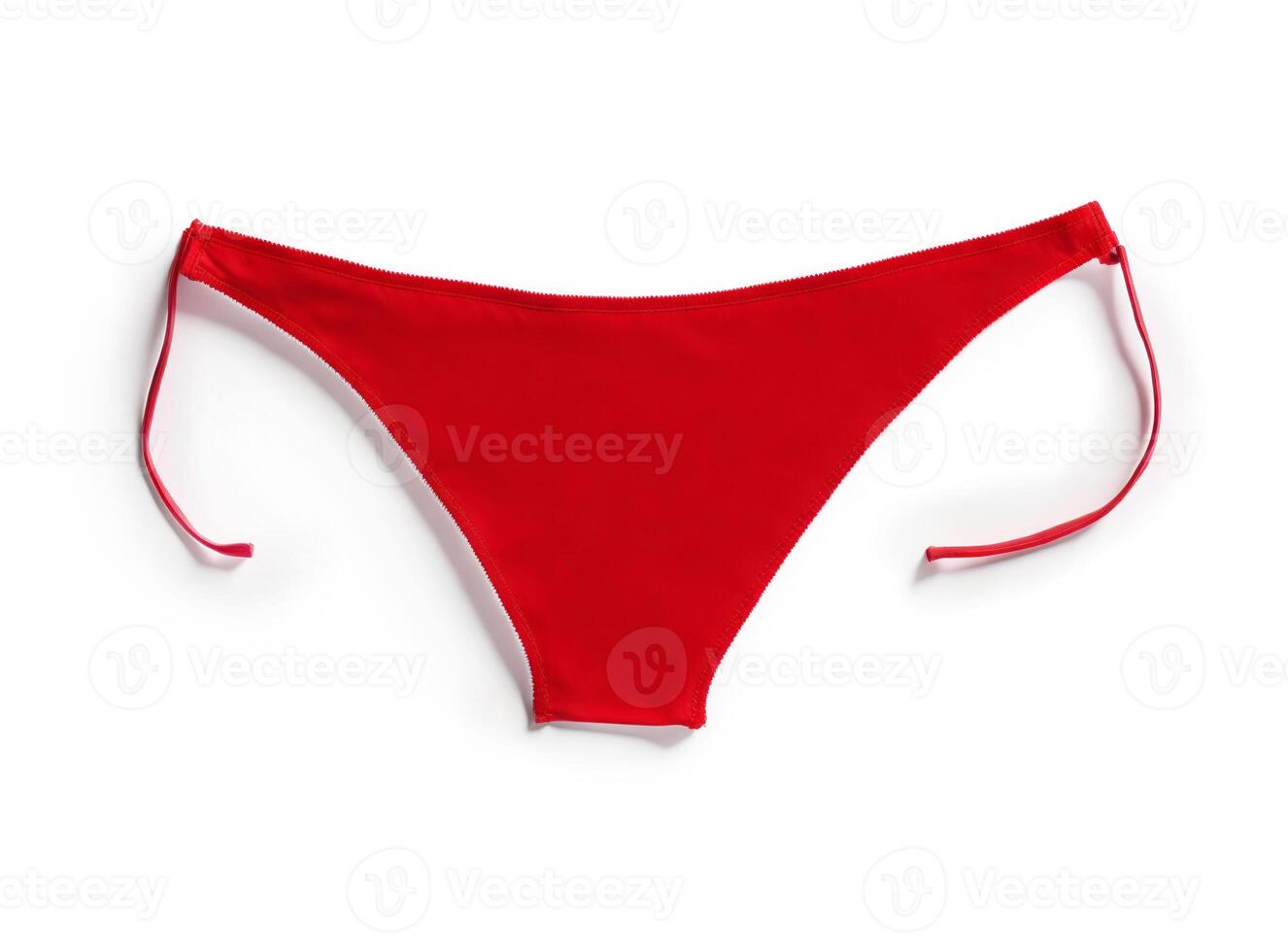 Isolated Red Women's Panties on White Background photo