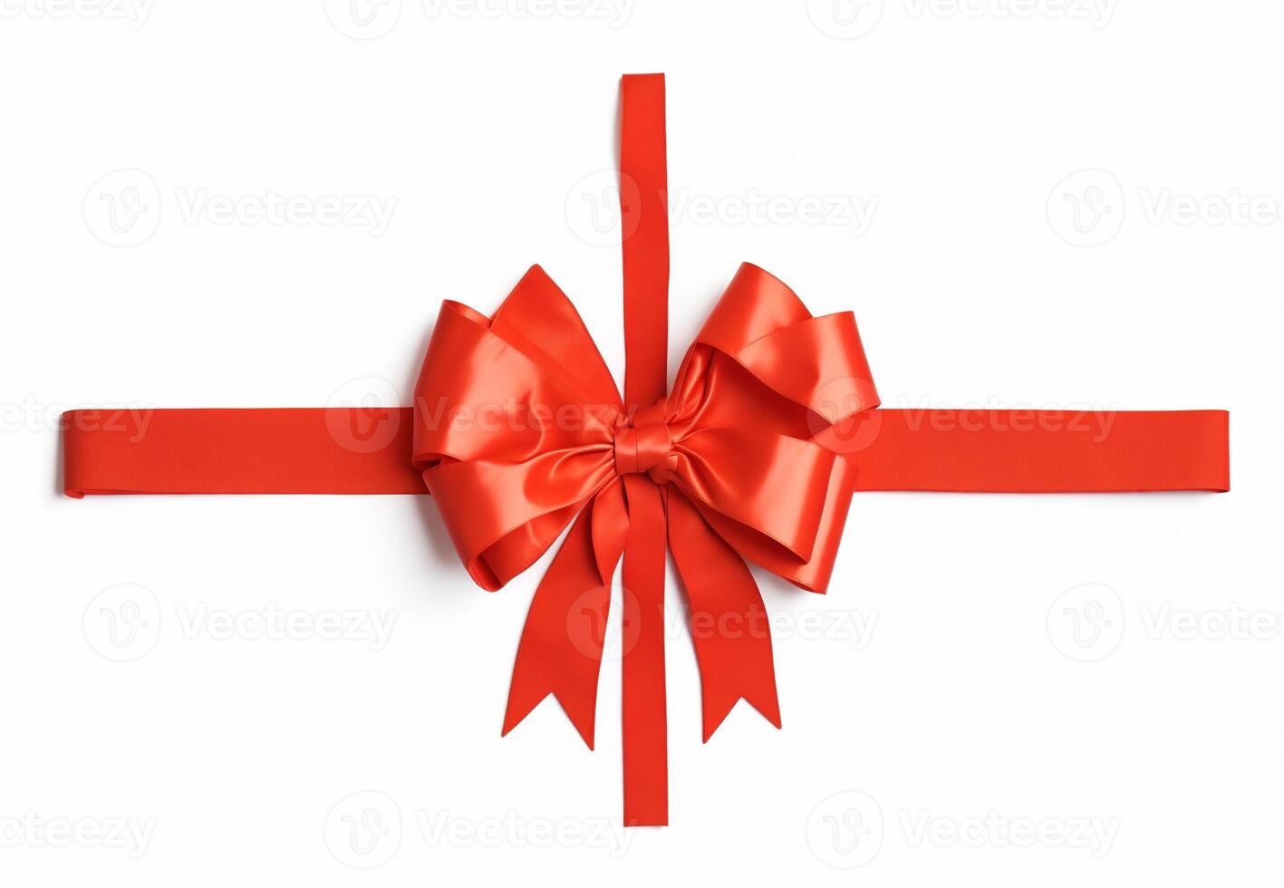 Red Color Bow on White Background photo