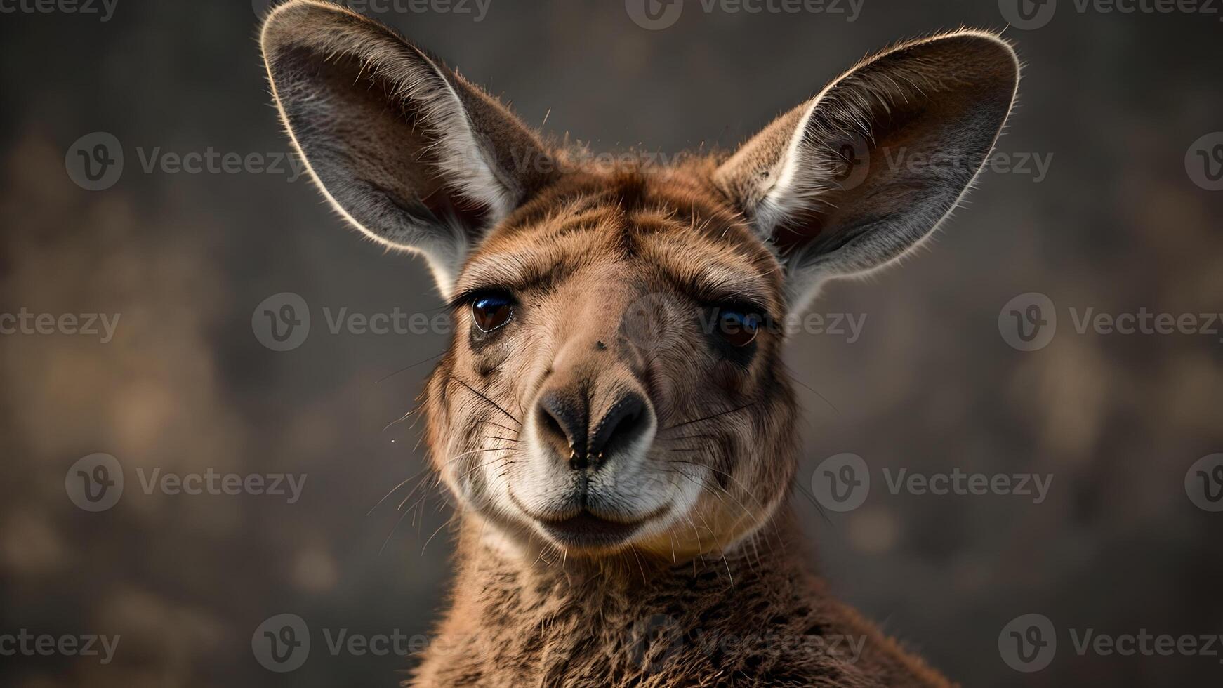Close Up Portrait of a Curious Kangaroo photo