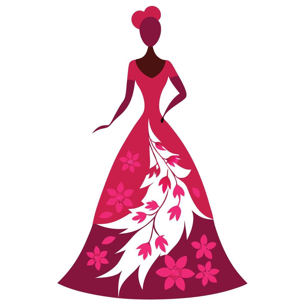 Feminine Silhouette in a Gown vector
