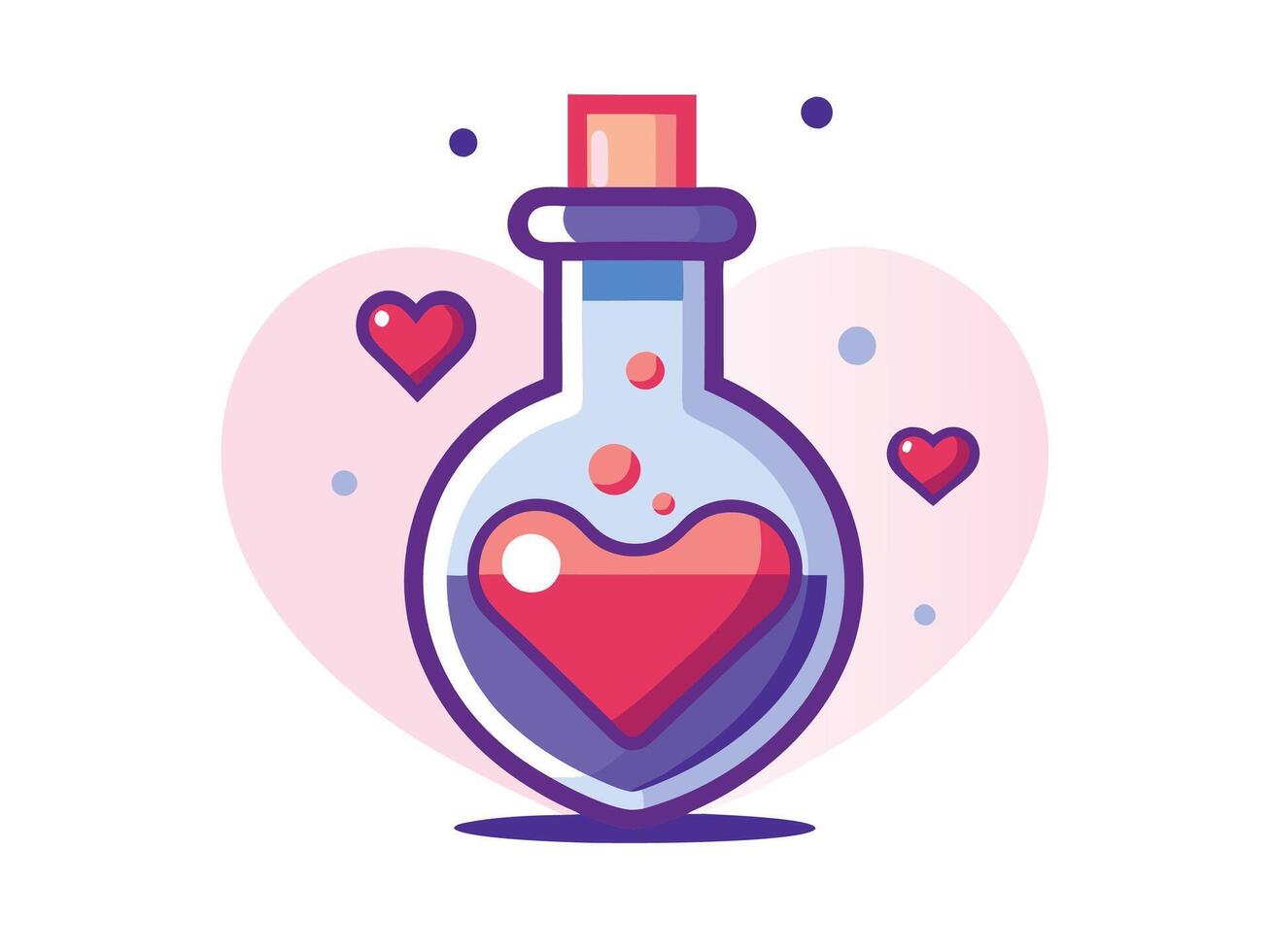 Bottle of Love Potion Valentine's Day Illustration vector