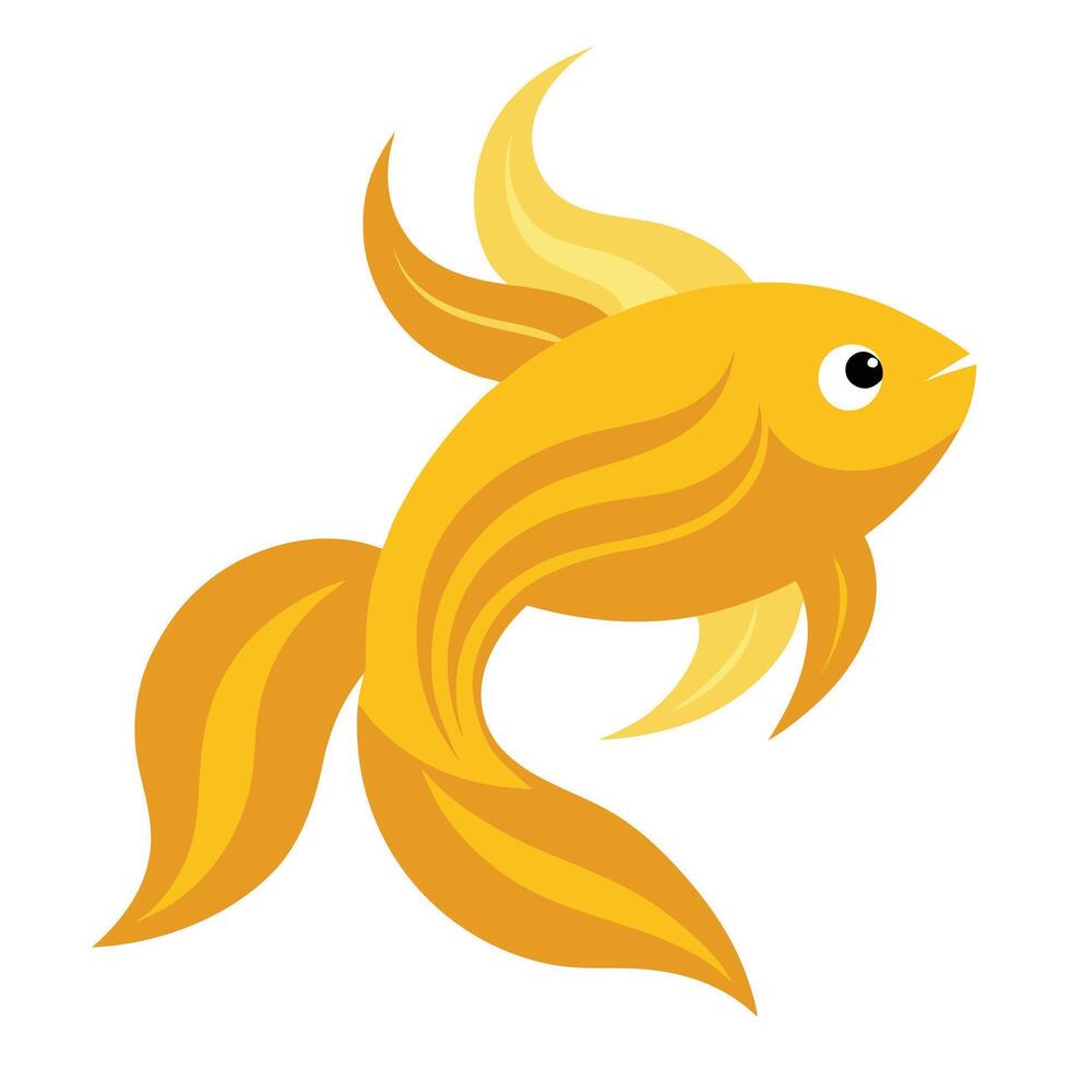 Golden Fish with Flowing Fins vector