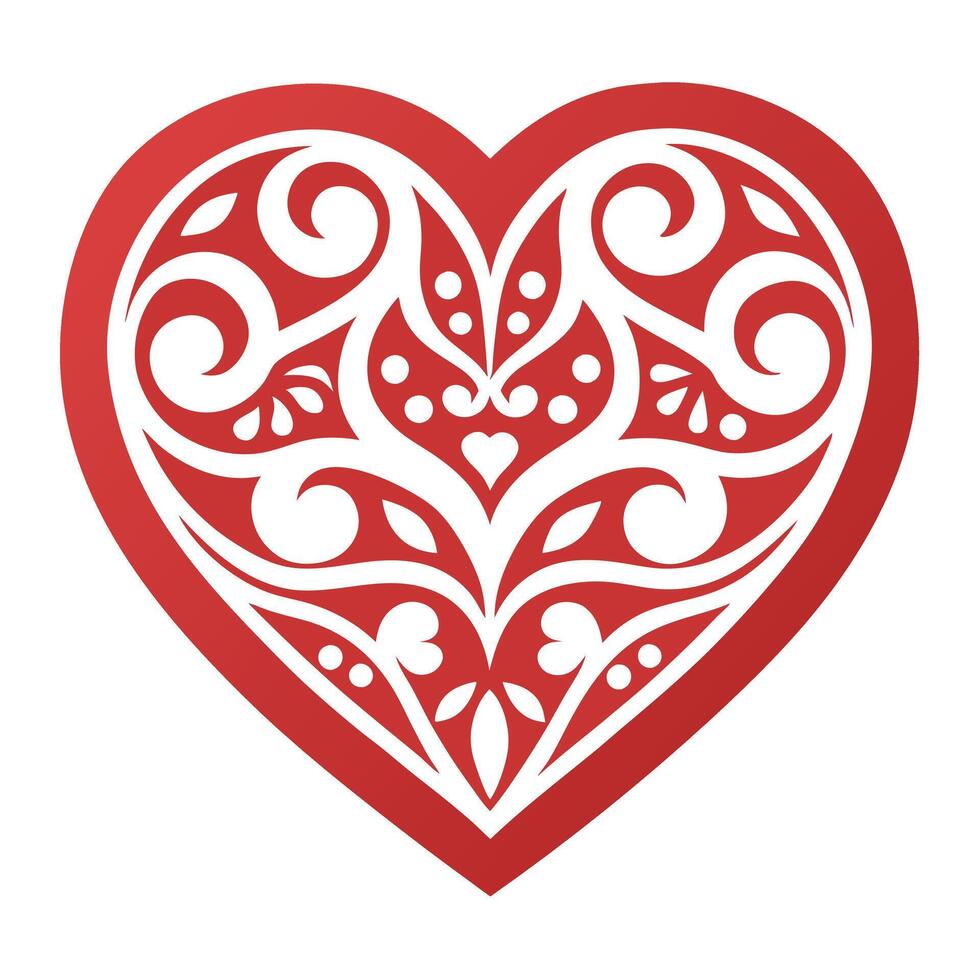 Heart-Shaped Paper Cutout vector