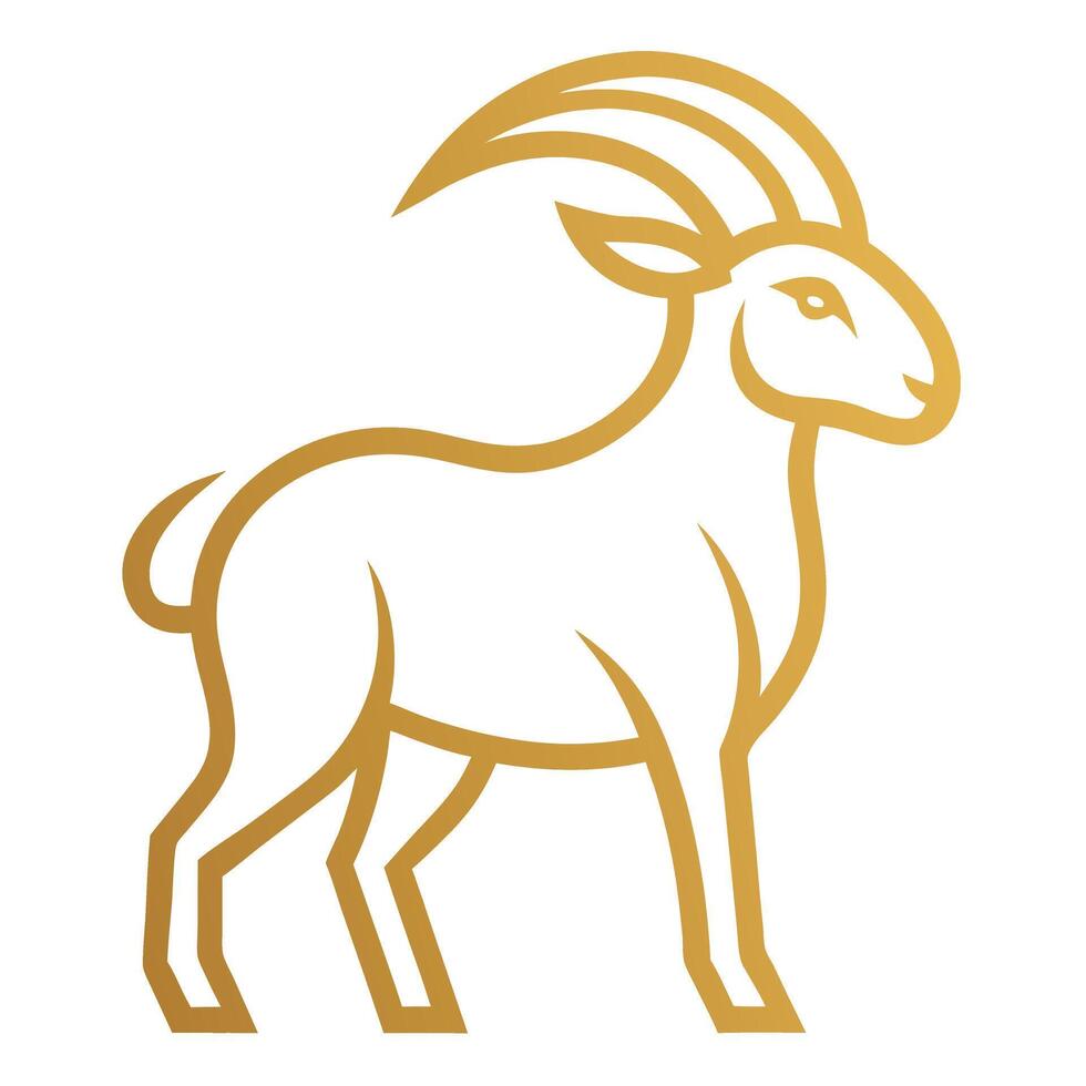 Zodiac Goat Symbol in Gold vector