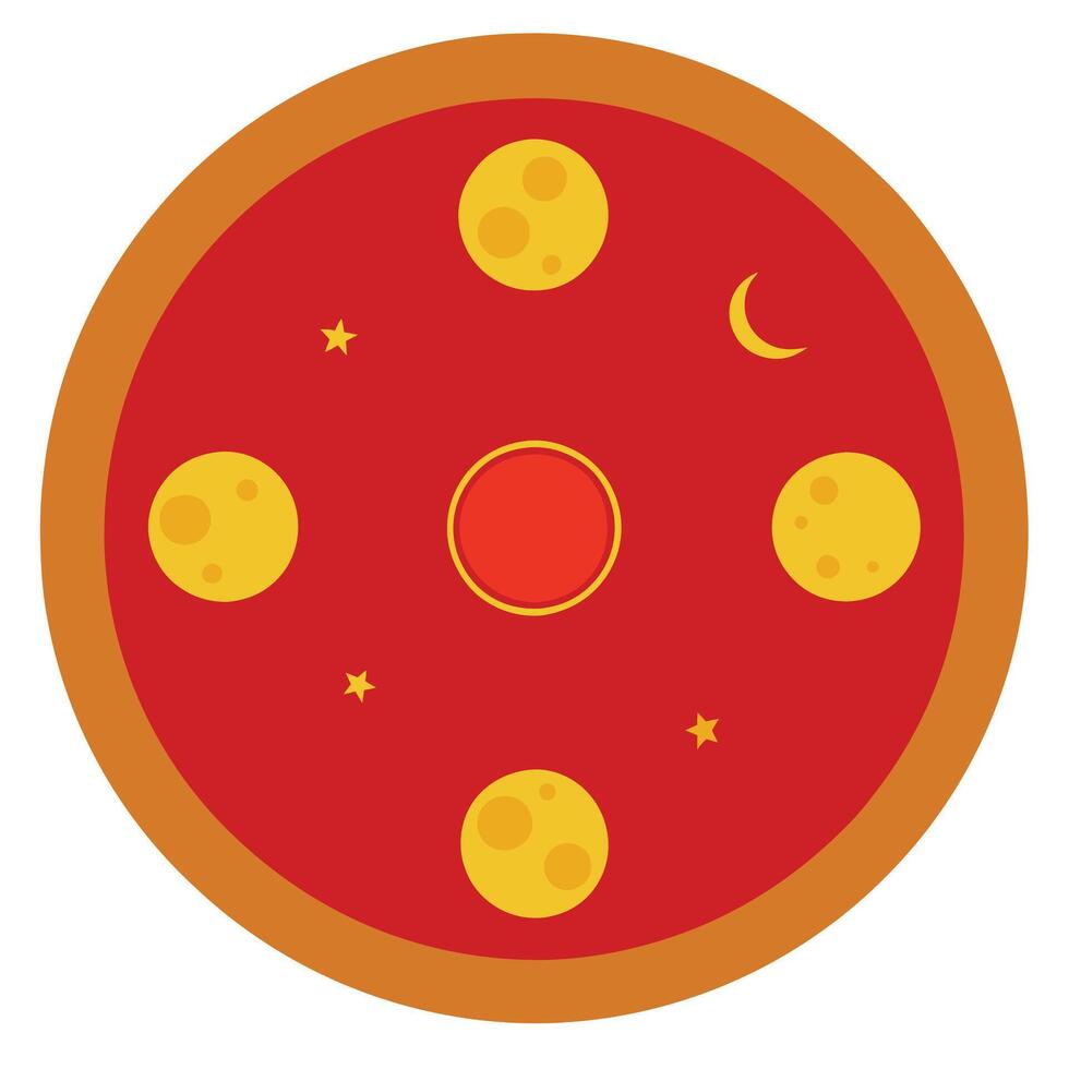 a circular lunar calendar with red and gold accent vector