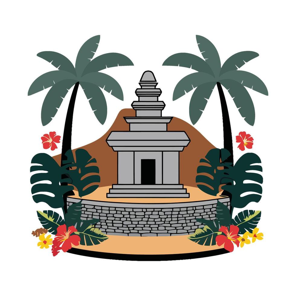 The emblem of bali, a small island in the south pacific vector