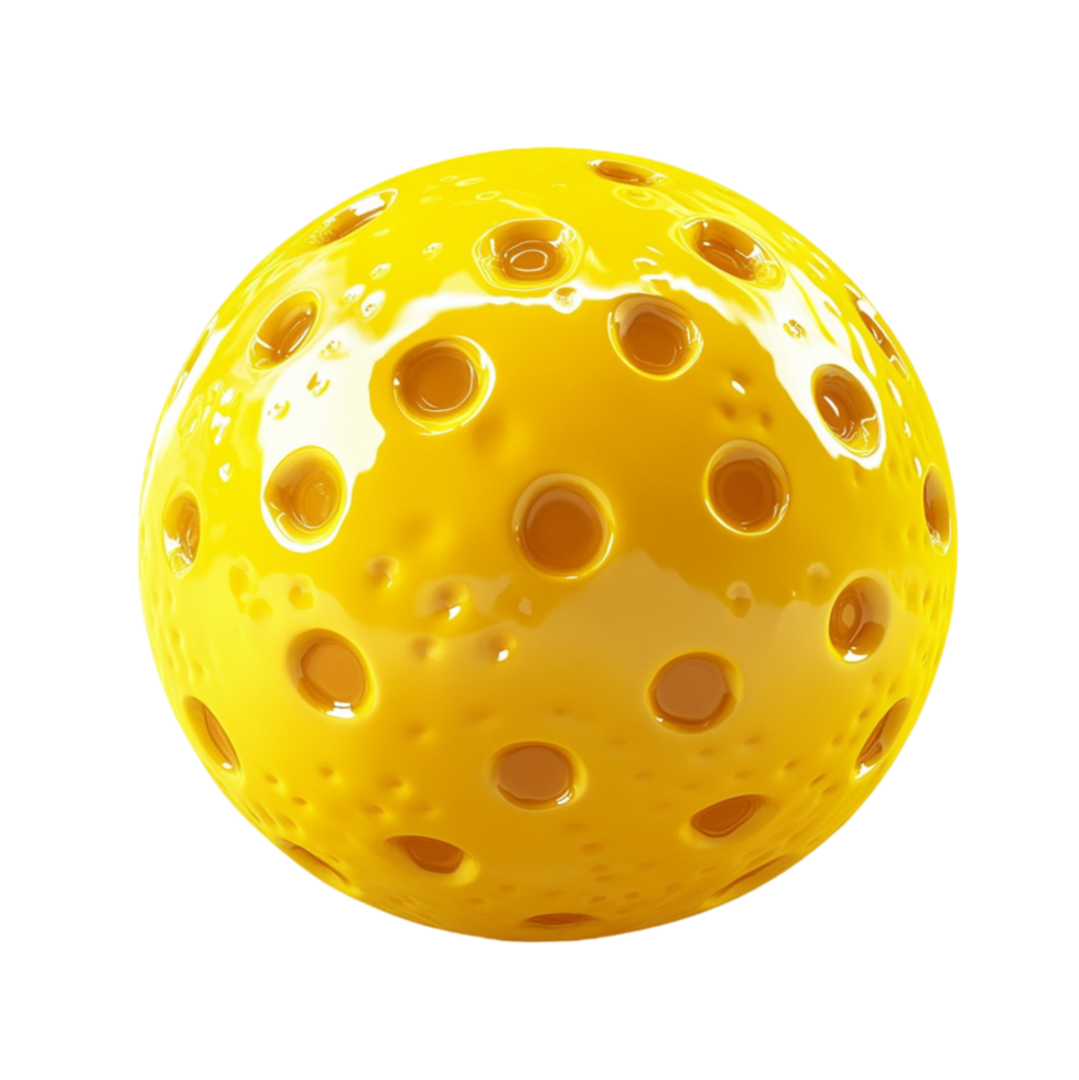 Yellow Ball for Pickleball Sport with Transparent Background png