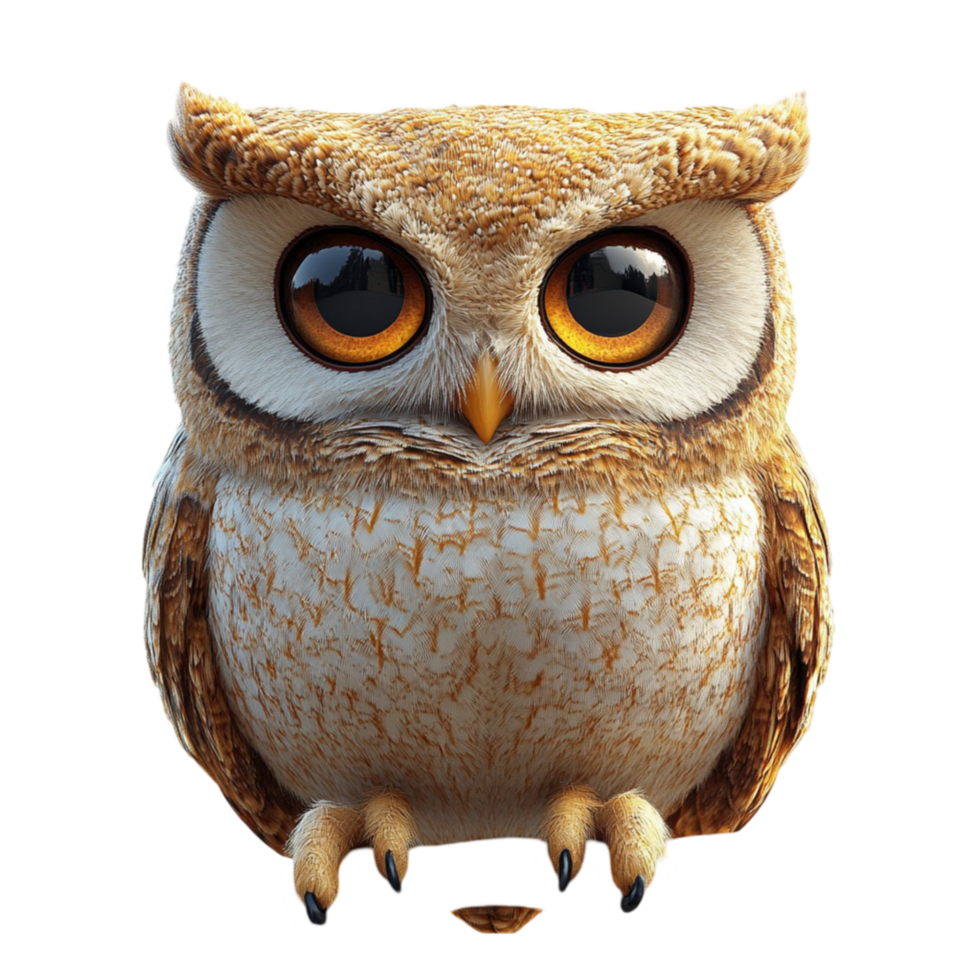 an owl with big eyes and a big nose transparent background png