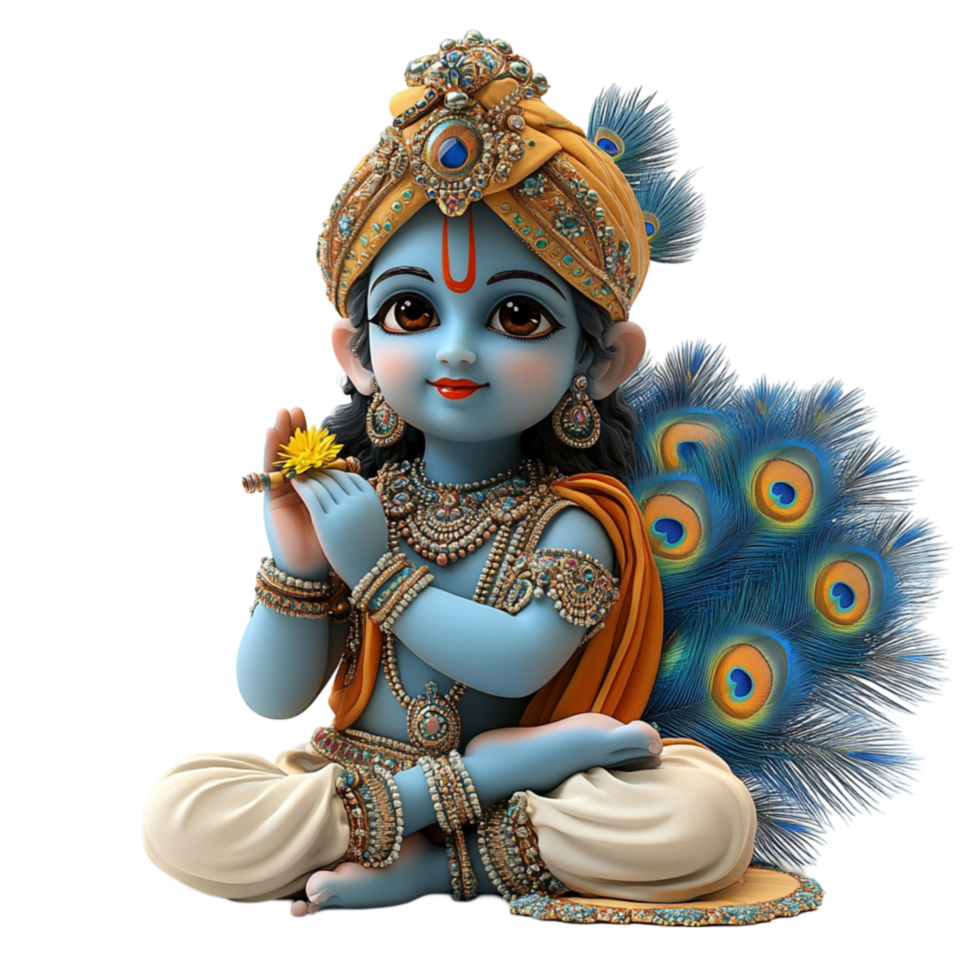 Happy Krishna Janmashtami Lord Krishna On transparent background png