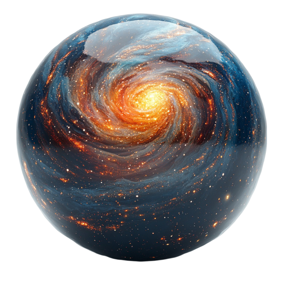 the galaxy ball with a black and blue swirl transparent background png