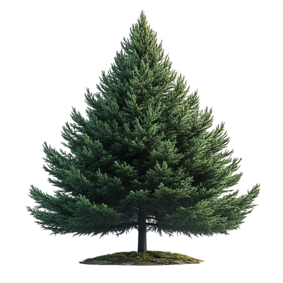 a single pine tree on a small island transparent background png
