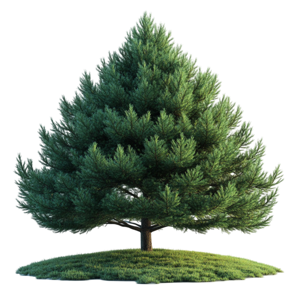 a pine tree on a grassy hill transparent background png