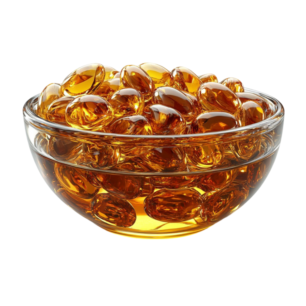 fish oil in a bowl on a transparent background png