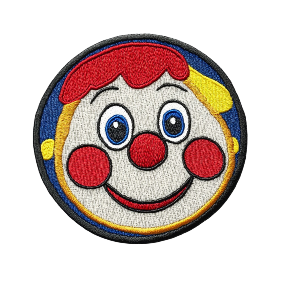 a patch with a clown face on it transparent background png