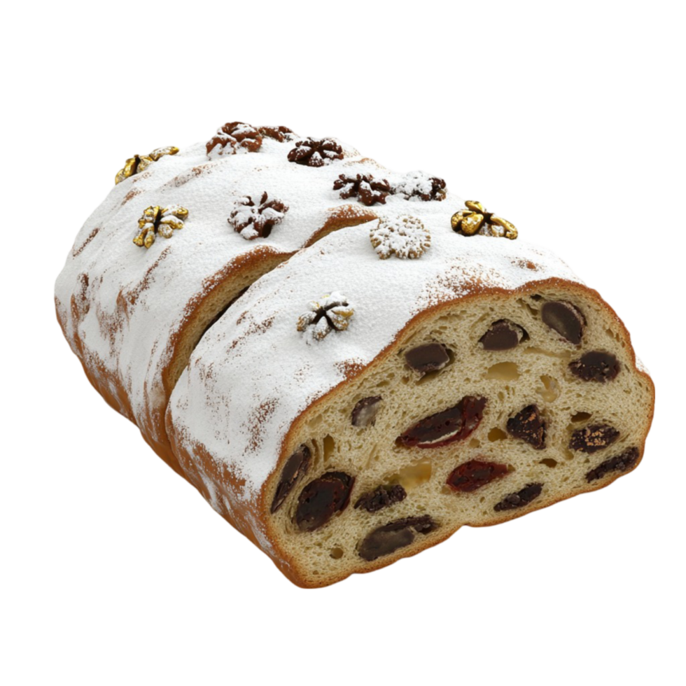 a loaf of bread with nuts and fruit on it Transparent Background. png