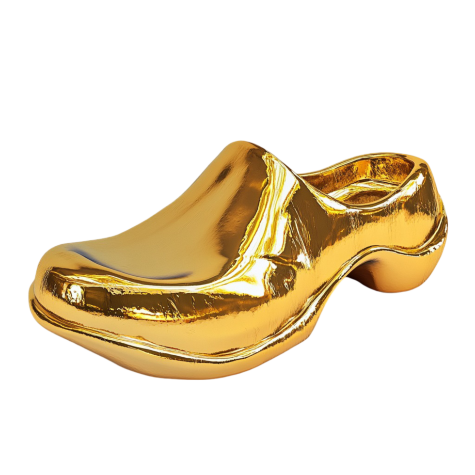 golden clogs on transparent background png