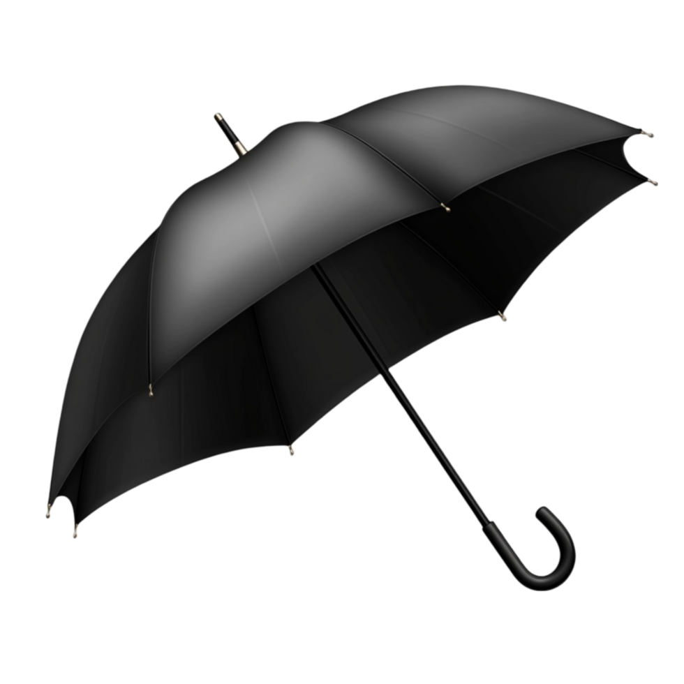 black umbrella on transparent background png