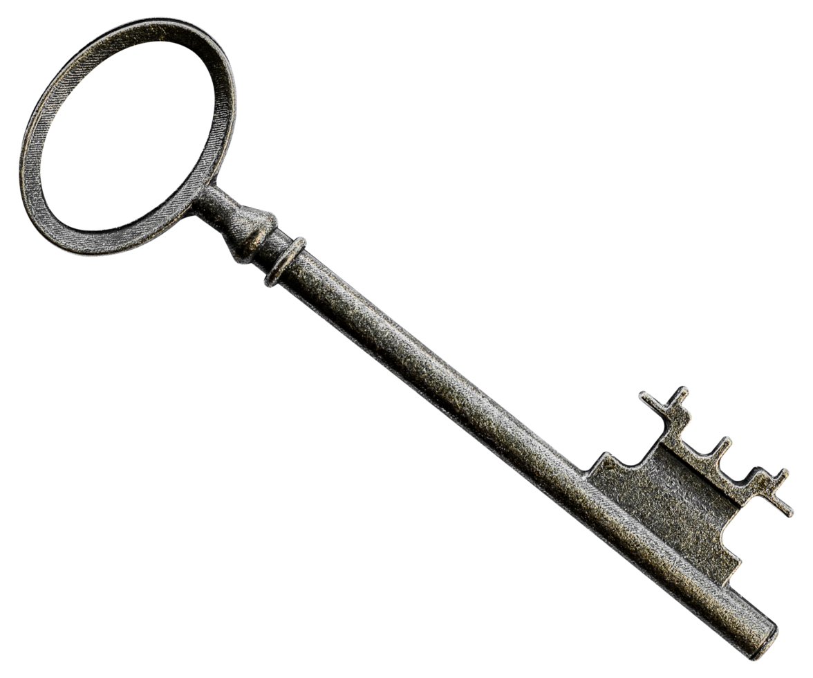 Gold old retro key png