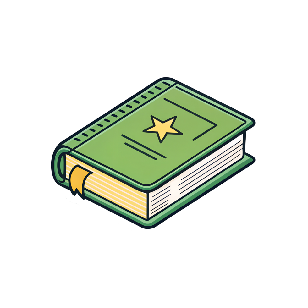 A green book with a star on it png