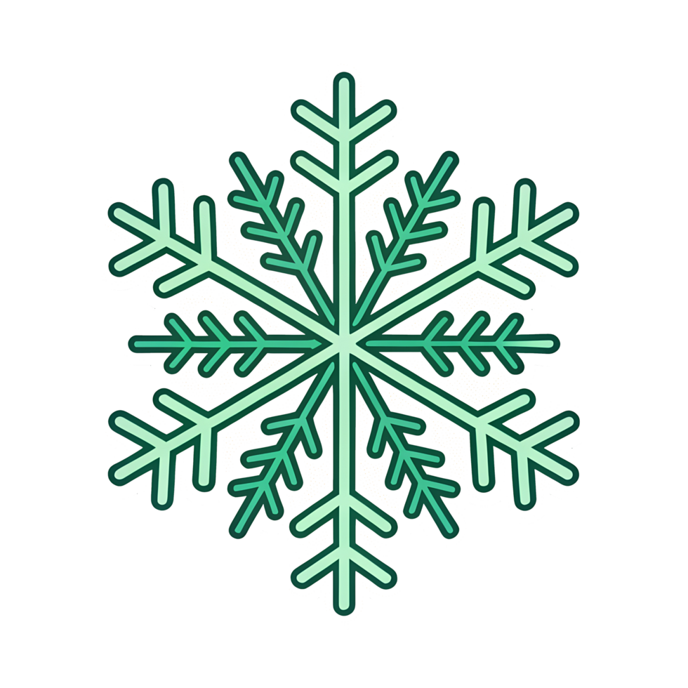 snowflake icon in green color on transparent background png