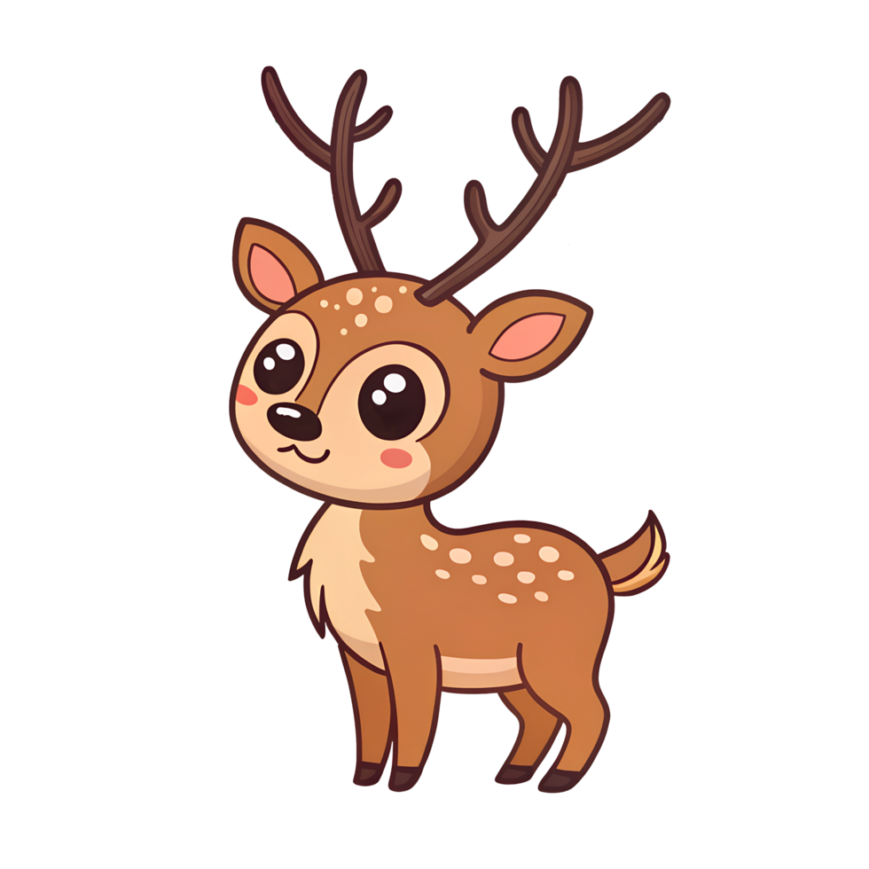 A cute deer with big antlers png