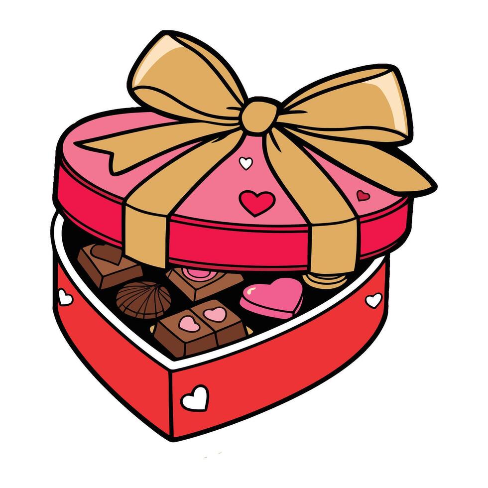 Valentine's day gift box vector