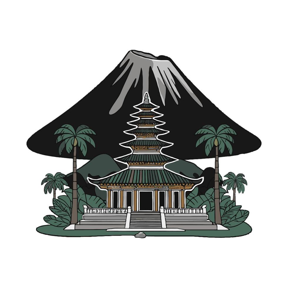 The temple of buddha in bali, indonesia vector