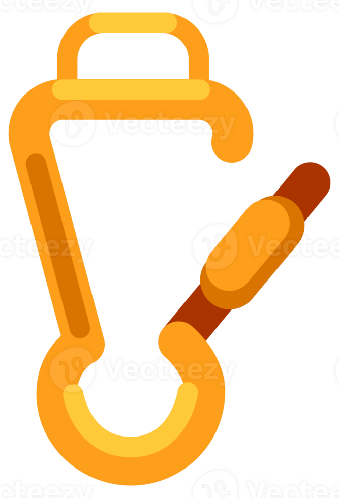 Set of nine colorful climbing carabiners is shown, each with a different locking mechanism png