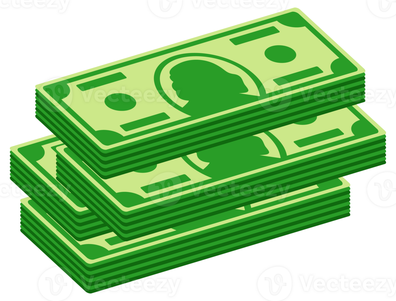 Set of packs paper money. Dollar bills. Stack of currency banknotes. illustration png
