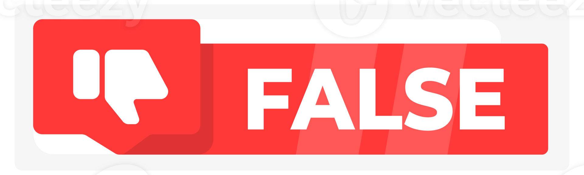 Green True and red False banner. illustration png