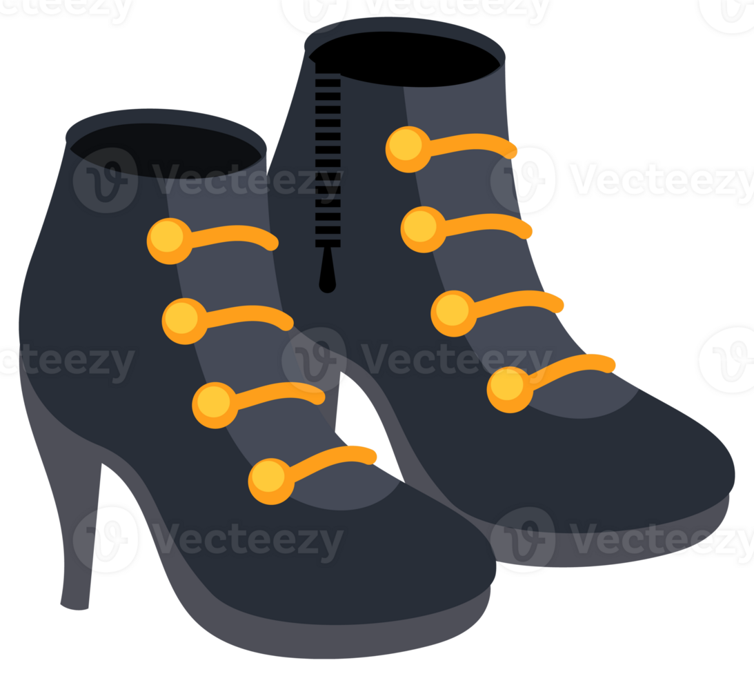 Four pairs of women's shoes with high heels, different colors and models, perfect for illustrating fashion concepts. png