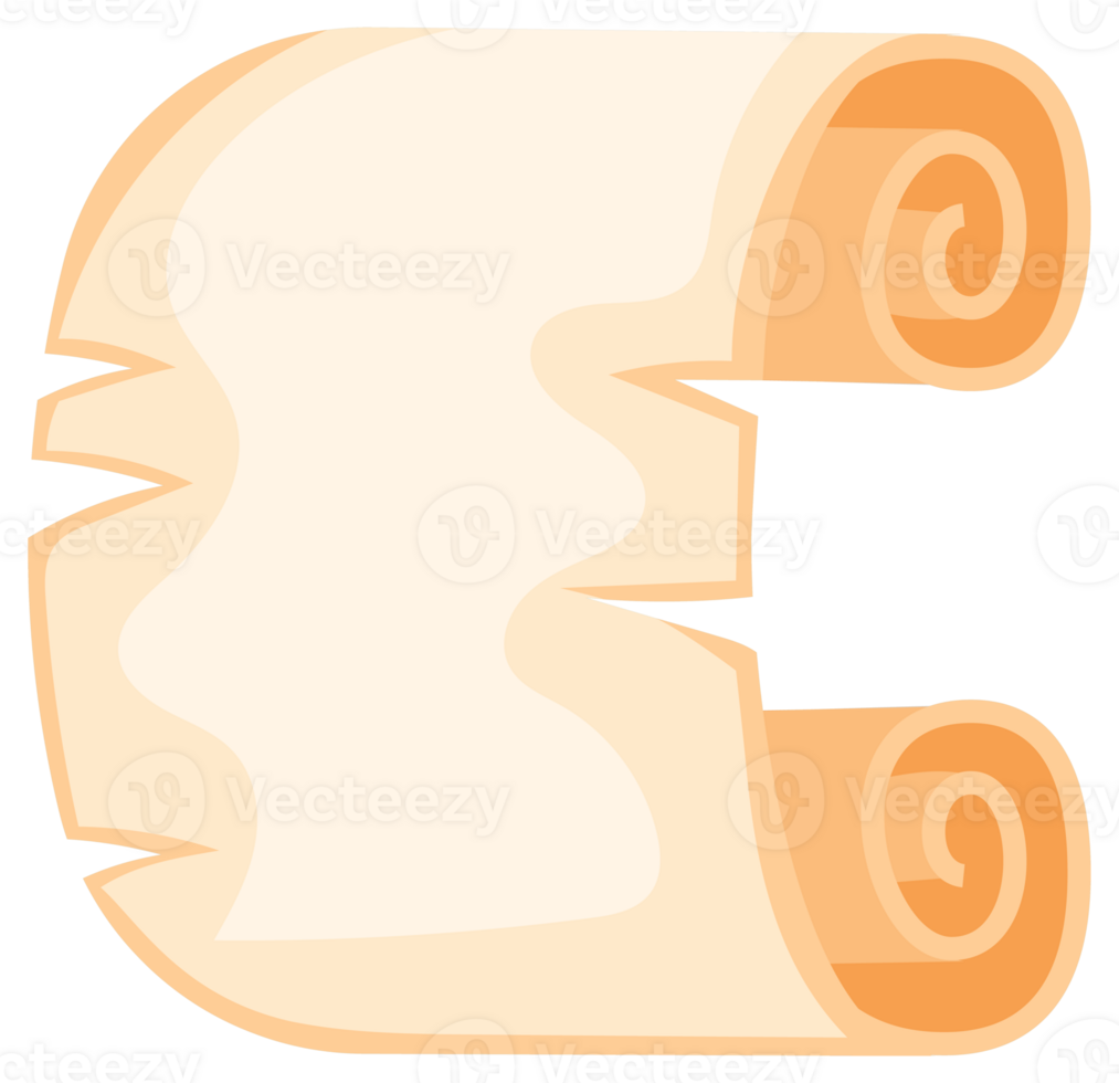 Set of old paper scrolls representing historical documents. png