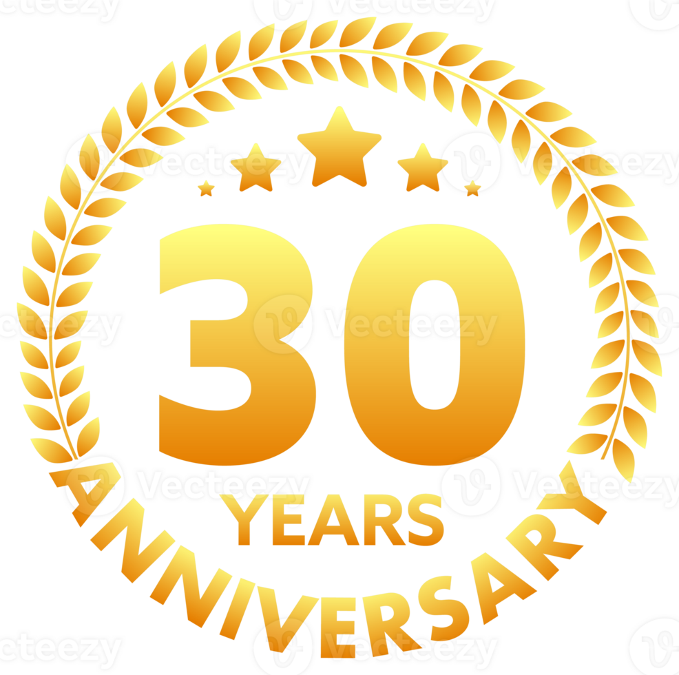 Anniversary icon set with laurel wreath. 10, 20, 30, 40 ,50, 60, 70, 80, 90, 100 years jubilee. Celebration anniversary event. stock illustration png
