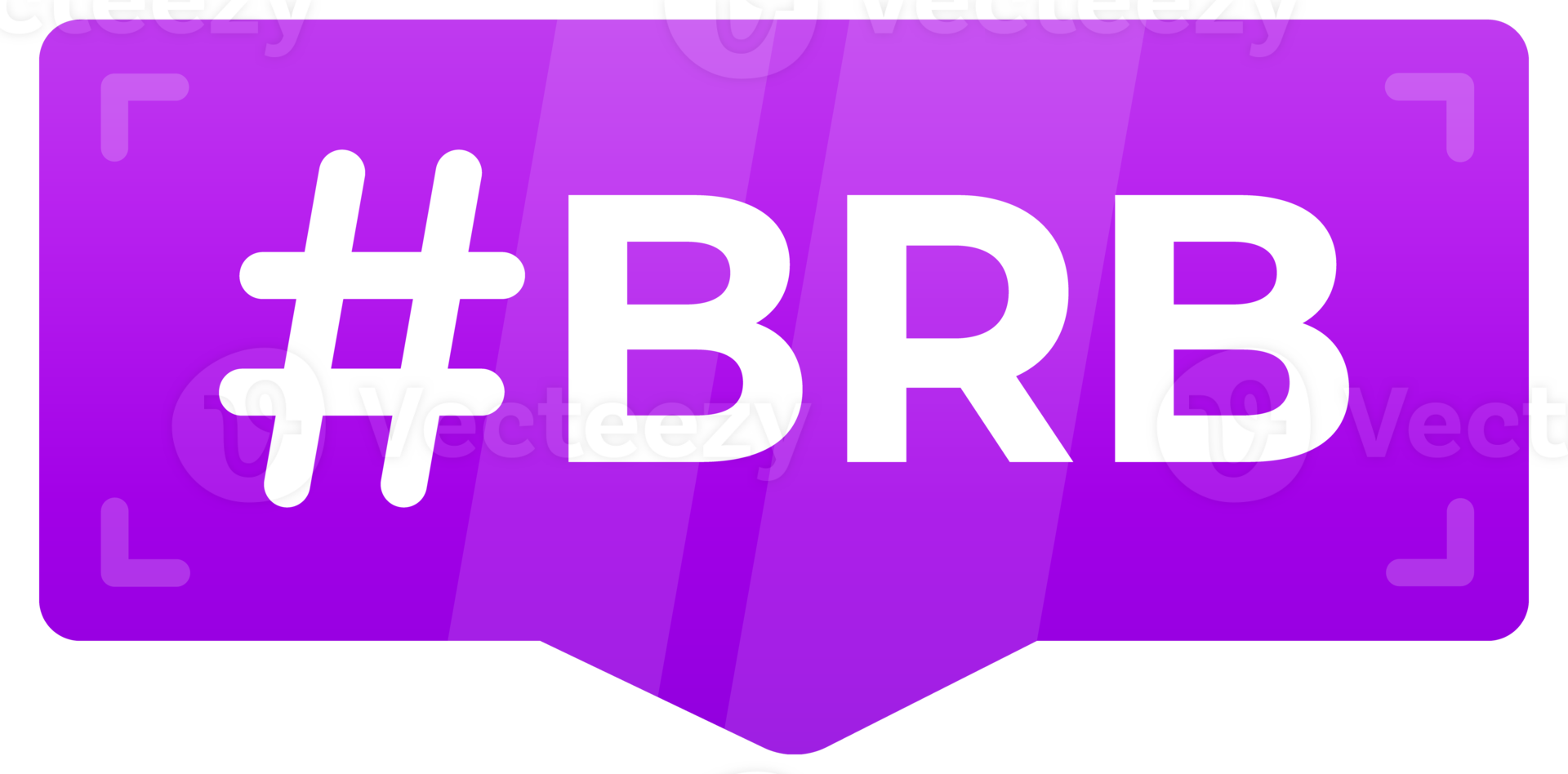 BRB Hashtag Speech Bubble Set - A collection of colorful, modern speech bubbles featuring the popular online acronym BRB, symbolizing a short break in communication png