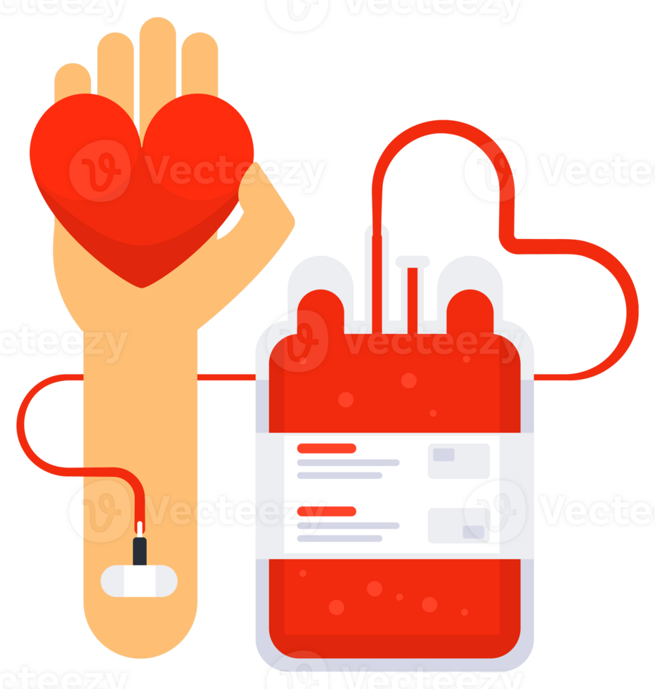 Donate blood concept with blood bag. Donor arm. Medical and healthcare. png