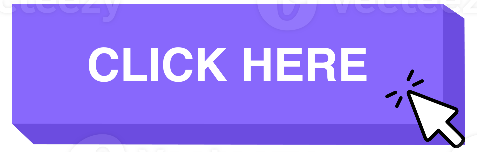 Click here button with hand cursor. Hand pointer clicking. illustration png