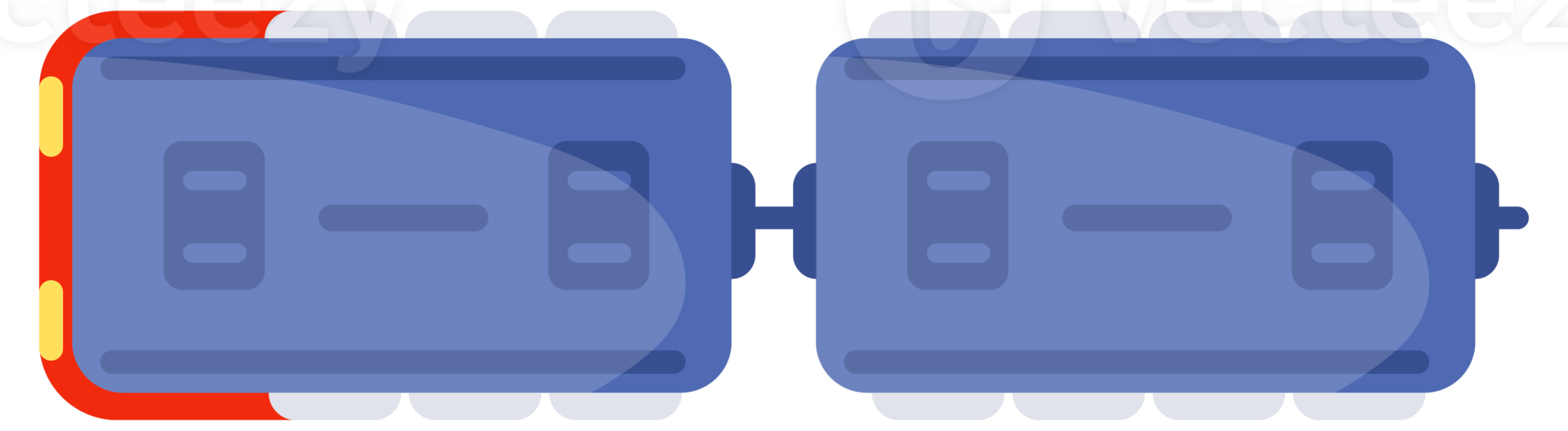 Set of railroad elements showing different types of railways with crossing and train wagons. png
