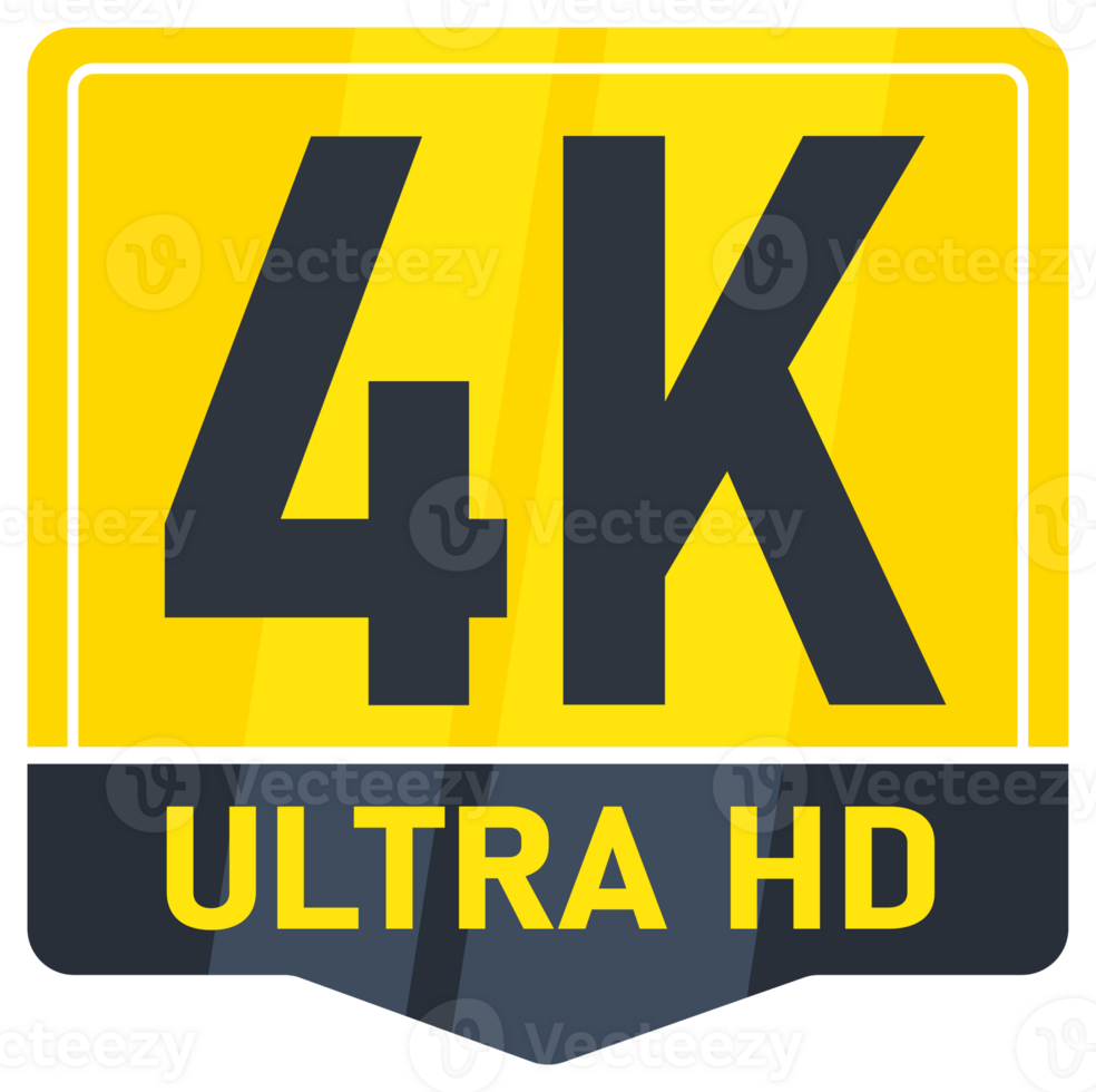 4K UHD resolution icon for web. High Definition monitor display resolution standard. illustration png