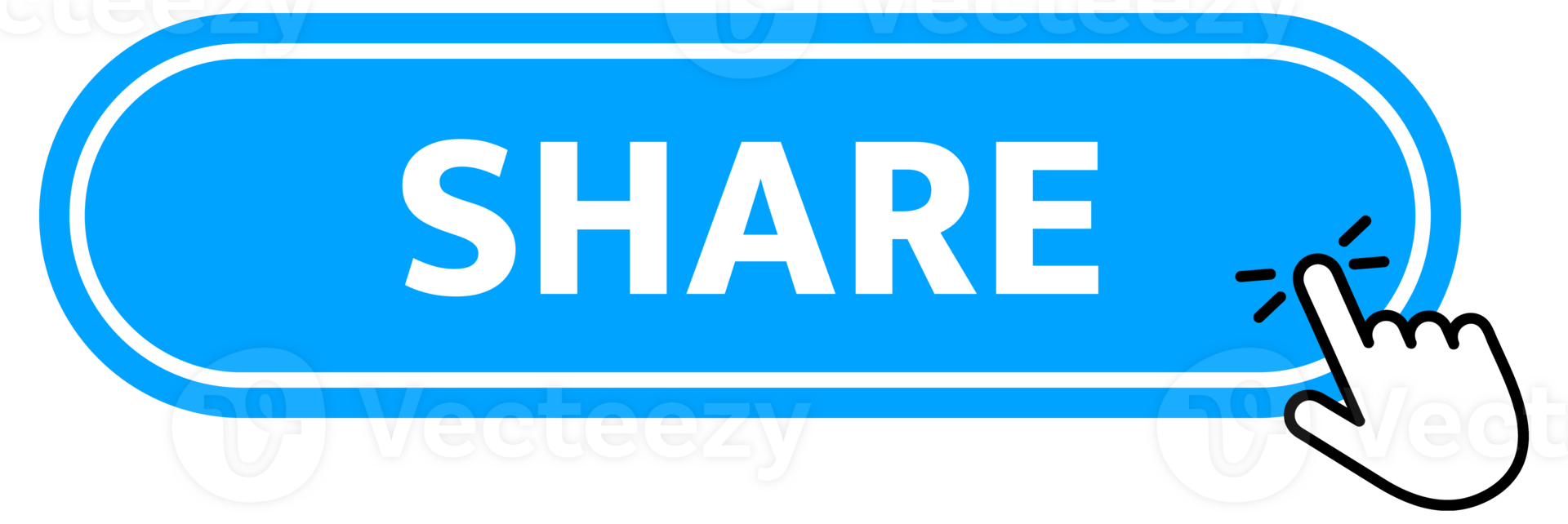 Share Button with pointer clicking. Web button. Finger Pressing. Click to Share Concept. illustration png