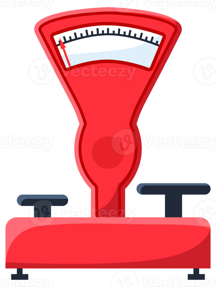 Store electronic and mechanical scales for weight measuring. Market or kitchen measuring instrument. illustration png