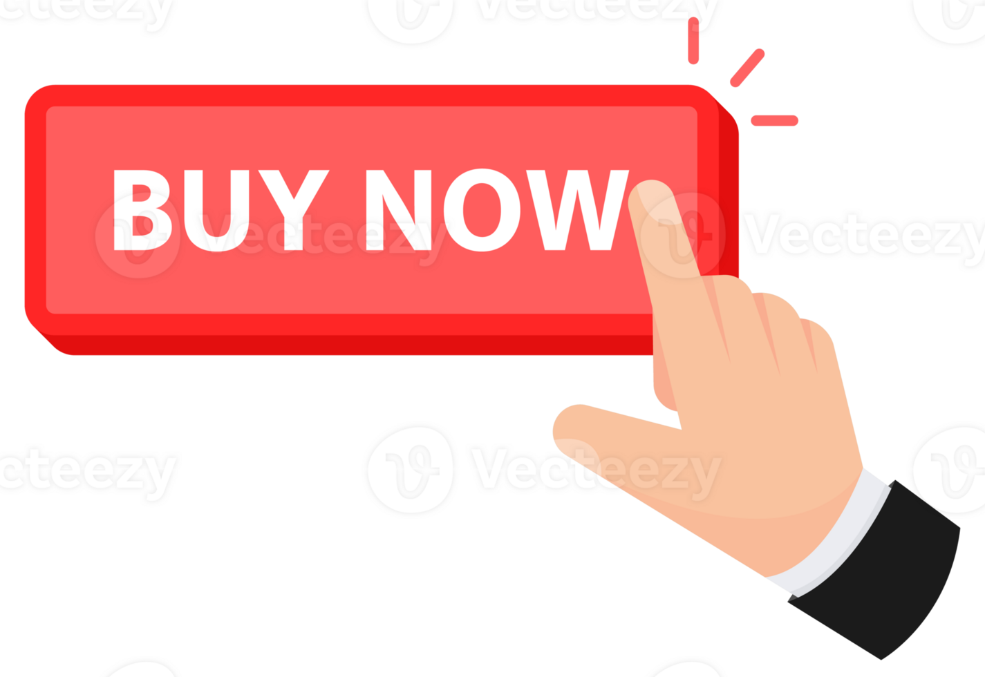 depiction of a hand clicking a Buy Now button, signifying a prompt online purchase png