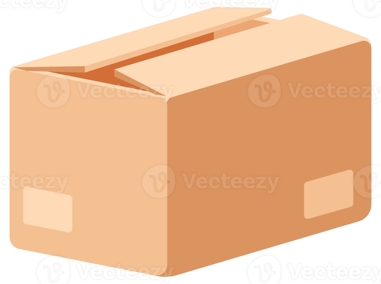 Delivery, Shipping packaging open and closed box. Mail containers in various shapes. illustration png