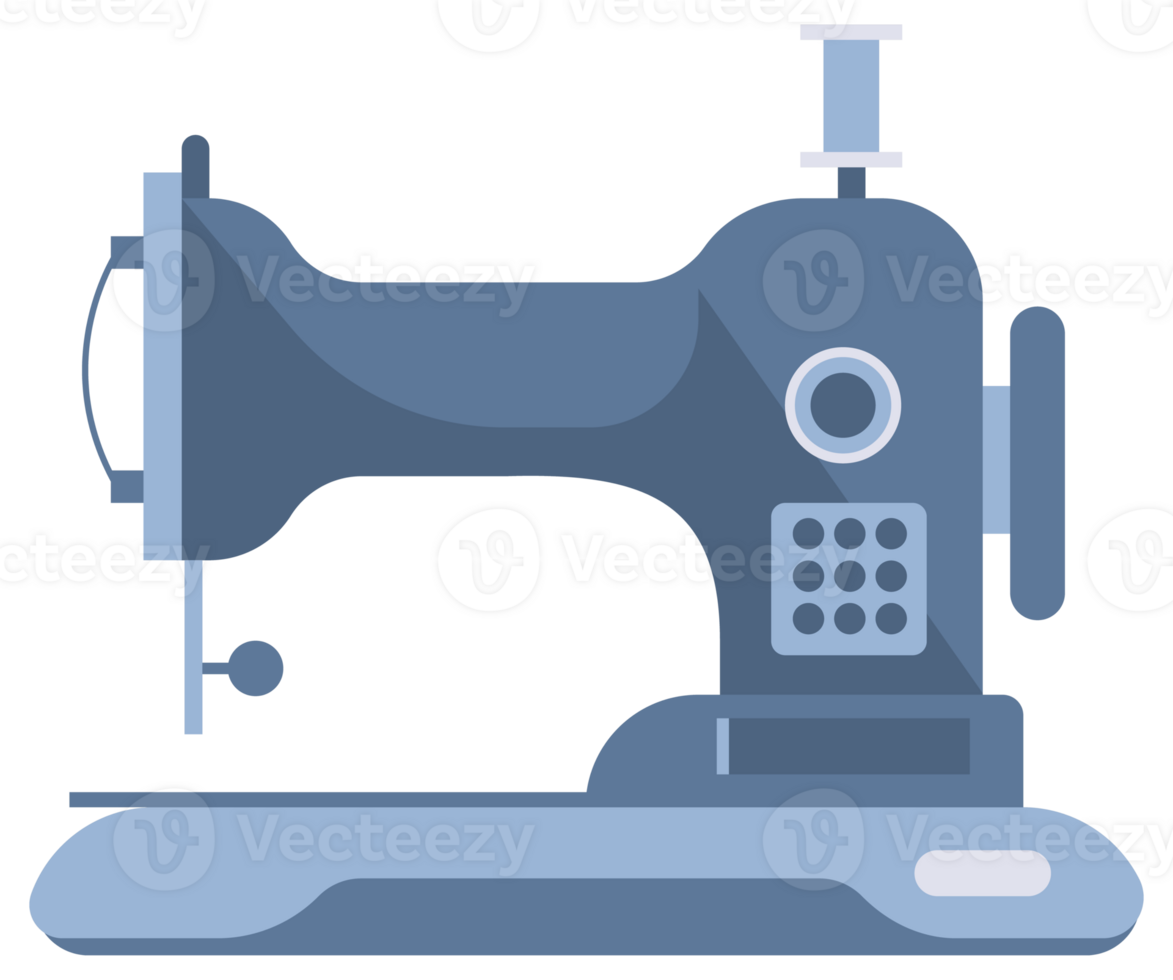 Sewing Machine Set. Mechanical devices for stitching fabric. Fashion pin craft needlework png